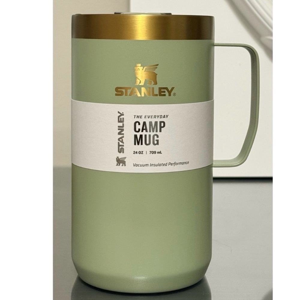 Stanley Olive Green and Gold Camp Mug